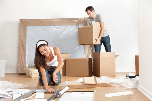 Removal team planning a move in a Hoxton street with tight access