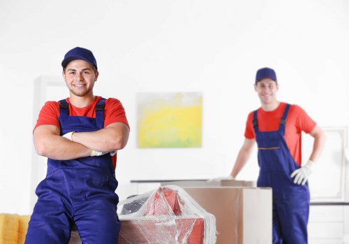 Professional movers helping with a home move in Hoxton