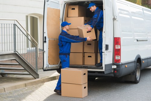 Office removals team planning a move in Hoxton street
