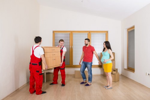 Packed boxes and home moving supplies ready for collection