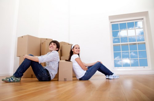 Packing and loading household items for a Hoxton man and van move