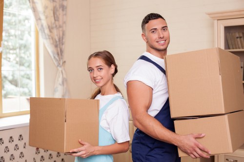 Manager handling a complaint review in a moving company