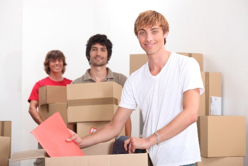 Prepared moving boxes and essentials for a Hoxton home move